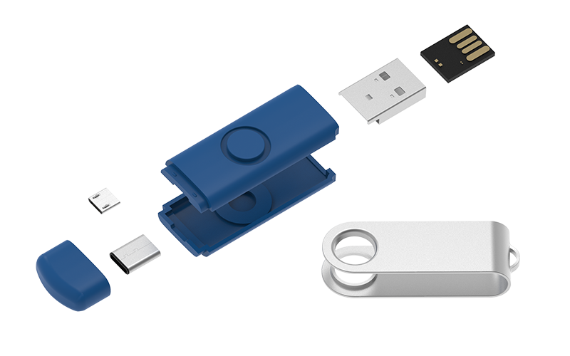Mobile Spin USB Flash Drive | Exploded Diagram