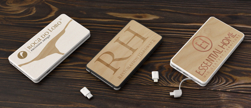 PowerTile Wood | CustomUSB Mobile Charger